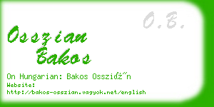 osszian bakos business card